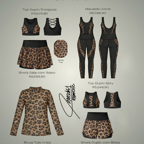 Amanda Momente mostrando tecido tule animal print durante bazar da WonderSize, processo de criação da coleção plus size 2026.