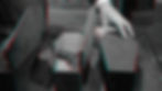 Anaglyph 3D still of loaded party favours from "House on Haunted Hill 3D"