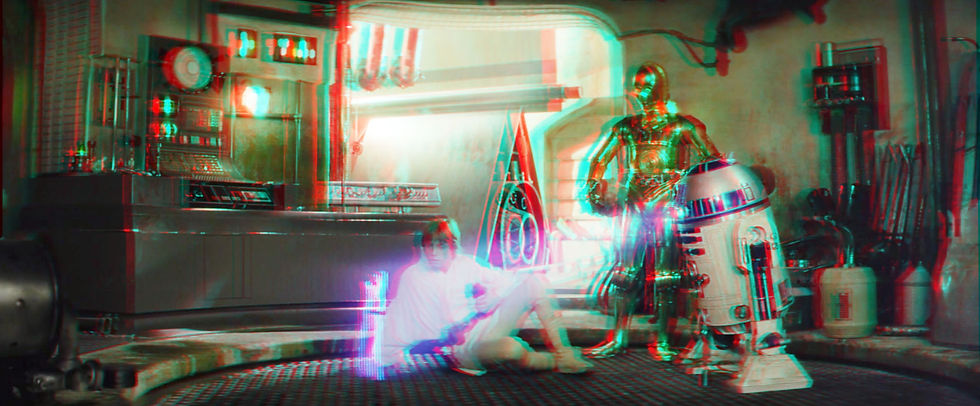 R2D2 projecting Princess Leia in Star Wars Episode IV in 3D