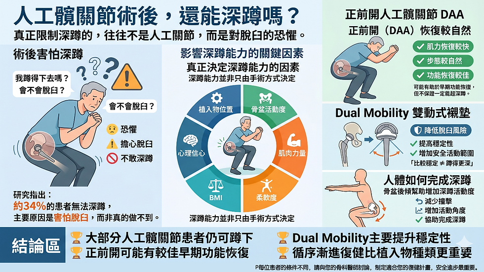 人工髖關節術後,還能深蹲嗎