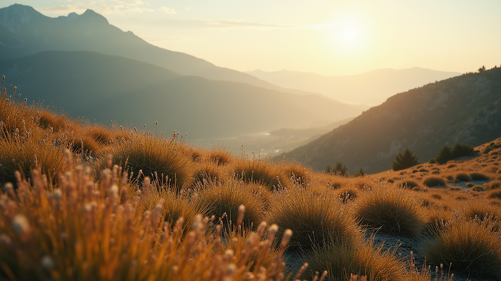 High angle view of calming landscape with nature's colors