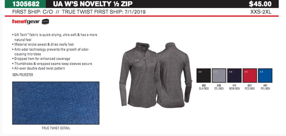UA Womens Novelty 1/2 Zip