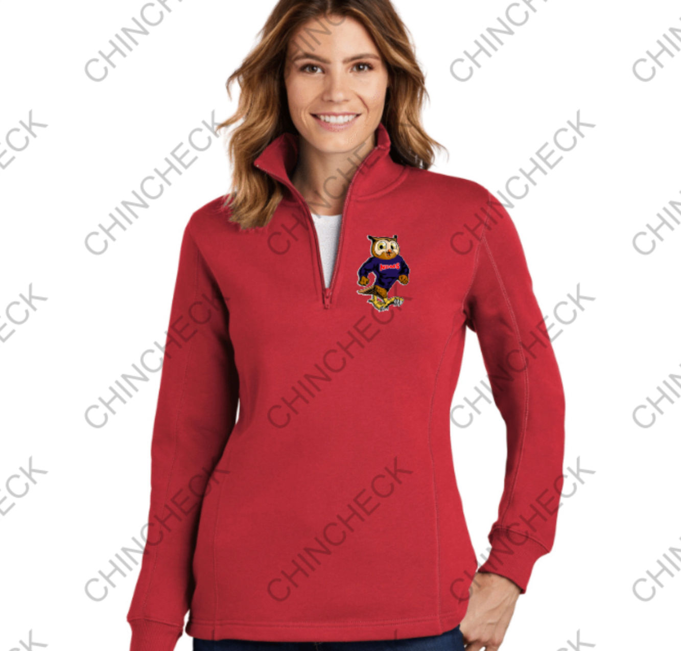 Owls WOMENS 1/4 zip Sweatshirt
