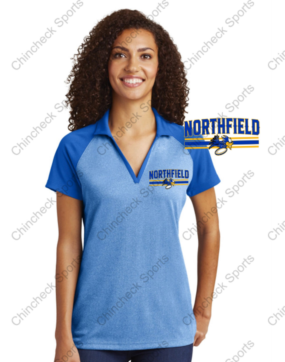NES WOMENS POSICHARGE RAGLAN HEATHER POLO