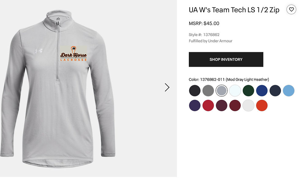 Thumbnail: LADIES UNDER ARMOUR TEAM TECH 1/2 ZIP