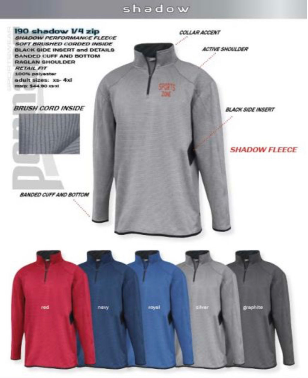 NCHS BASEBALL SHADOW 1/4 Zip