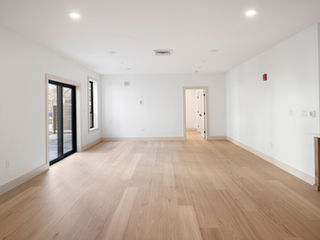 living room with patio door 