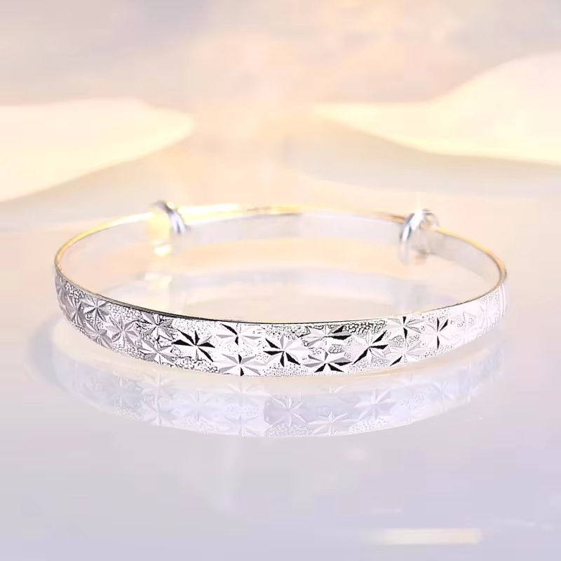 Thumbnail: 925 Sterling Silver Original Romantic Gypsophila Star Bangles for Women Bracelet