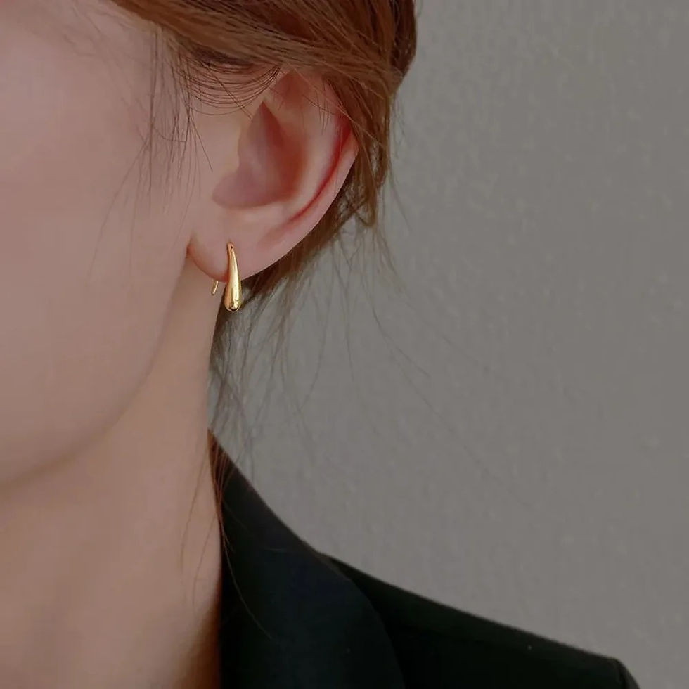 Thumbnail: Silver Water Drop Shape Earrings for Women  Simple Temperament Ins Retro Jewelry
