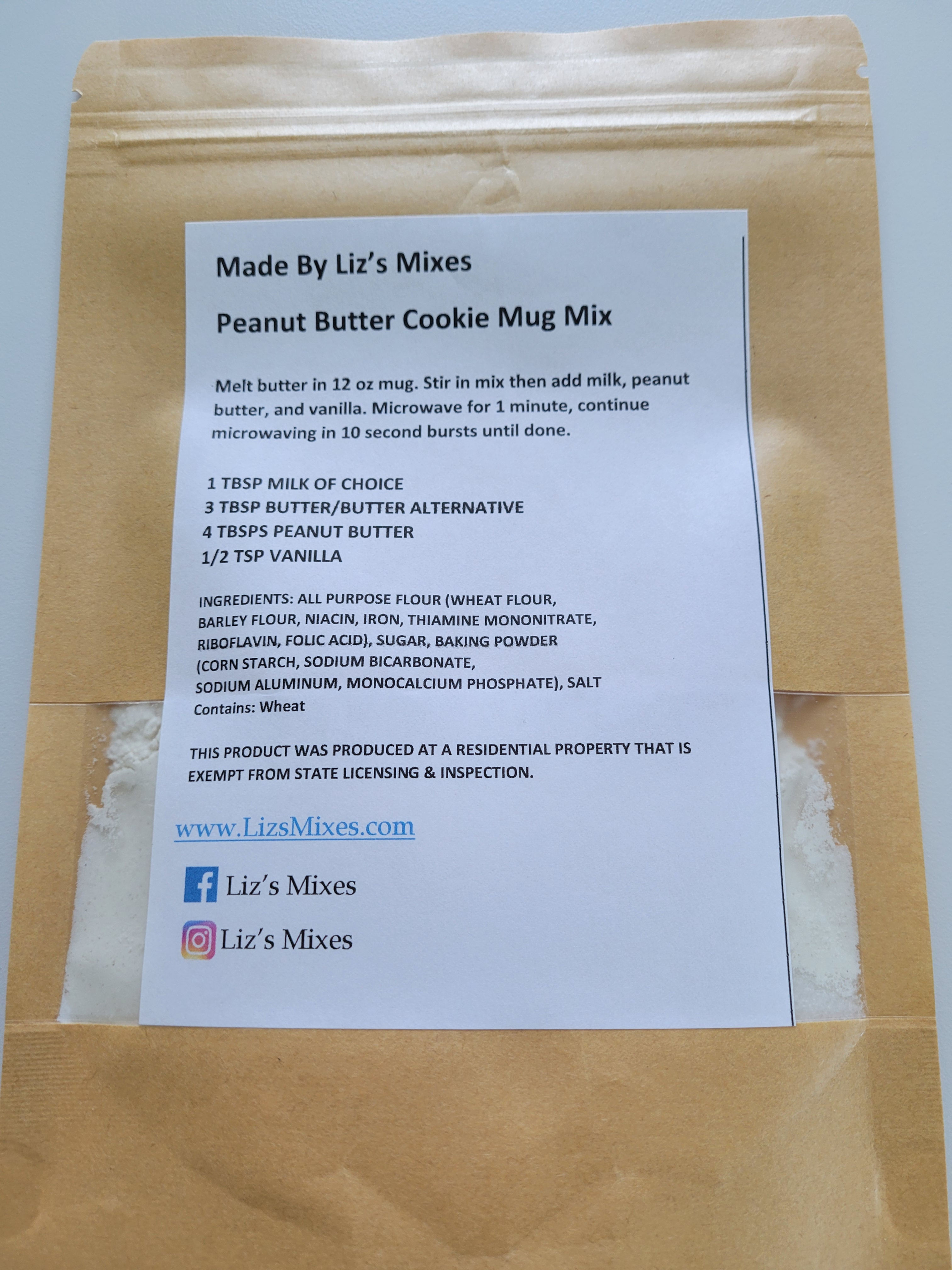 Peanut Butter Cookie Mug Mix