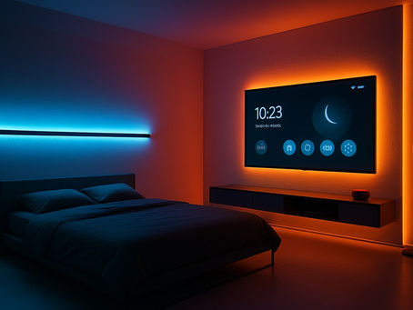 Macro view of a futuristic thermal mattress topper with glowing blue micro-channels for liquid cooling, illustrating biothermodynamics and circadian dominance.