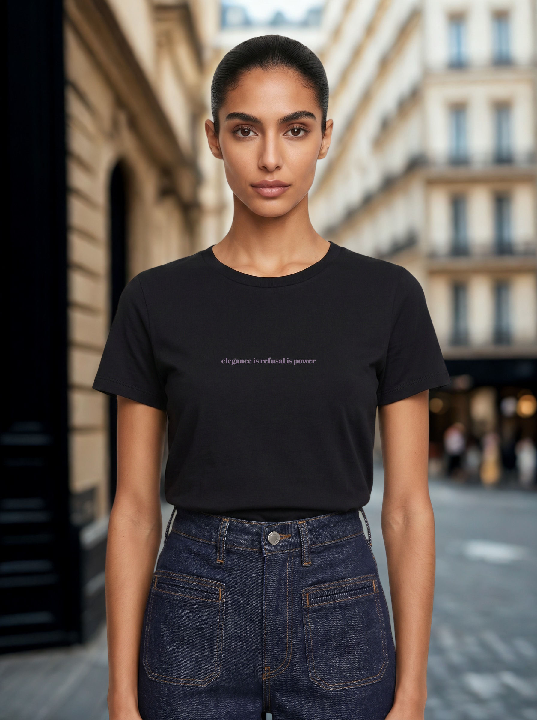 Elegance Is Refusal Is Power unisex luxe premium tee
