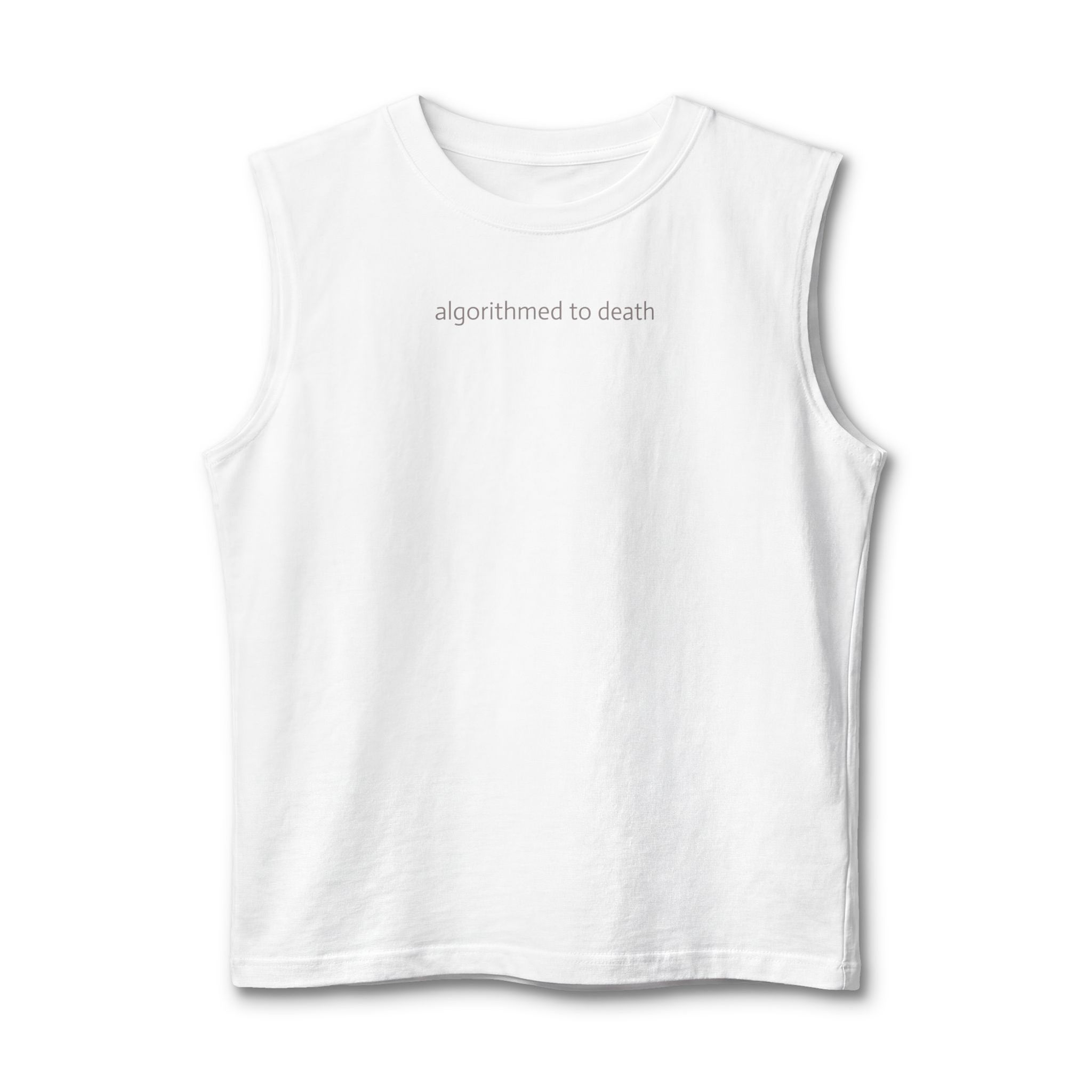 "algorithmed to death" premium unisex jersey tank