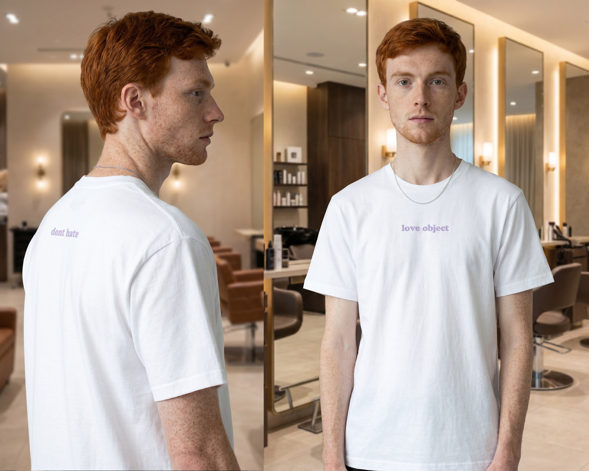 Black unisex graphic tee "Love Object / Don't Hate" — Incisiv political protest shirt