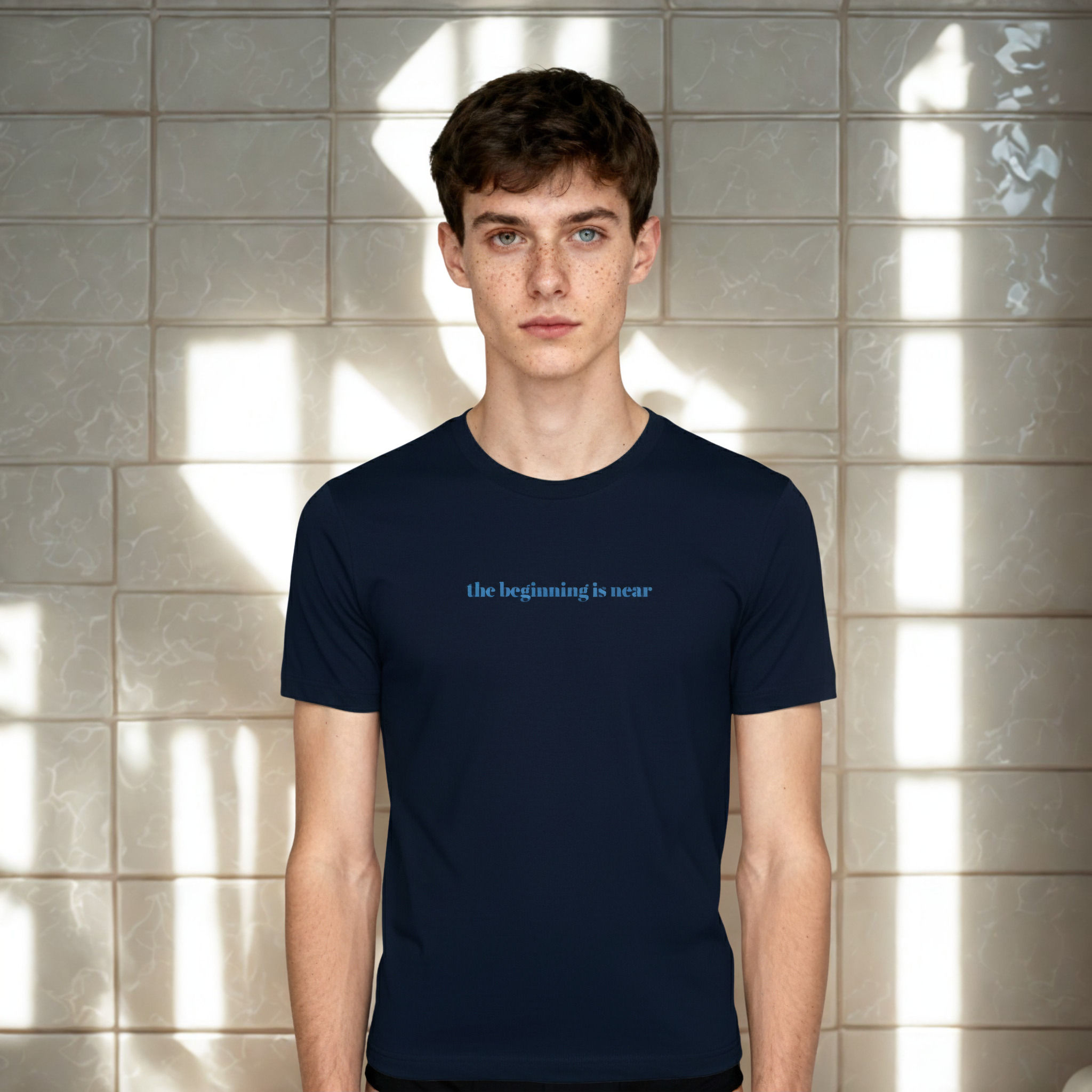 'the beginning is near" unisex adult staple tee