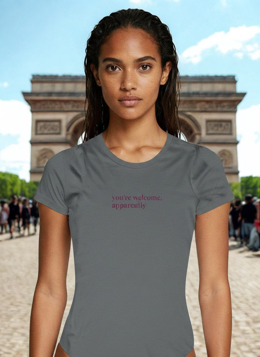 'you're welcome, apparently' women’s soft lux tee