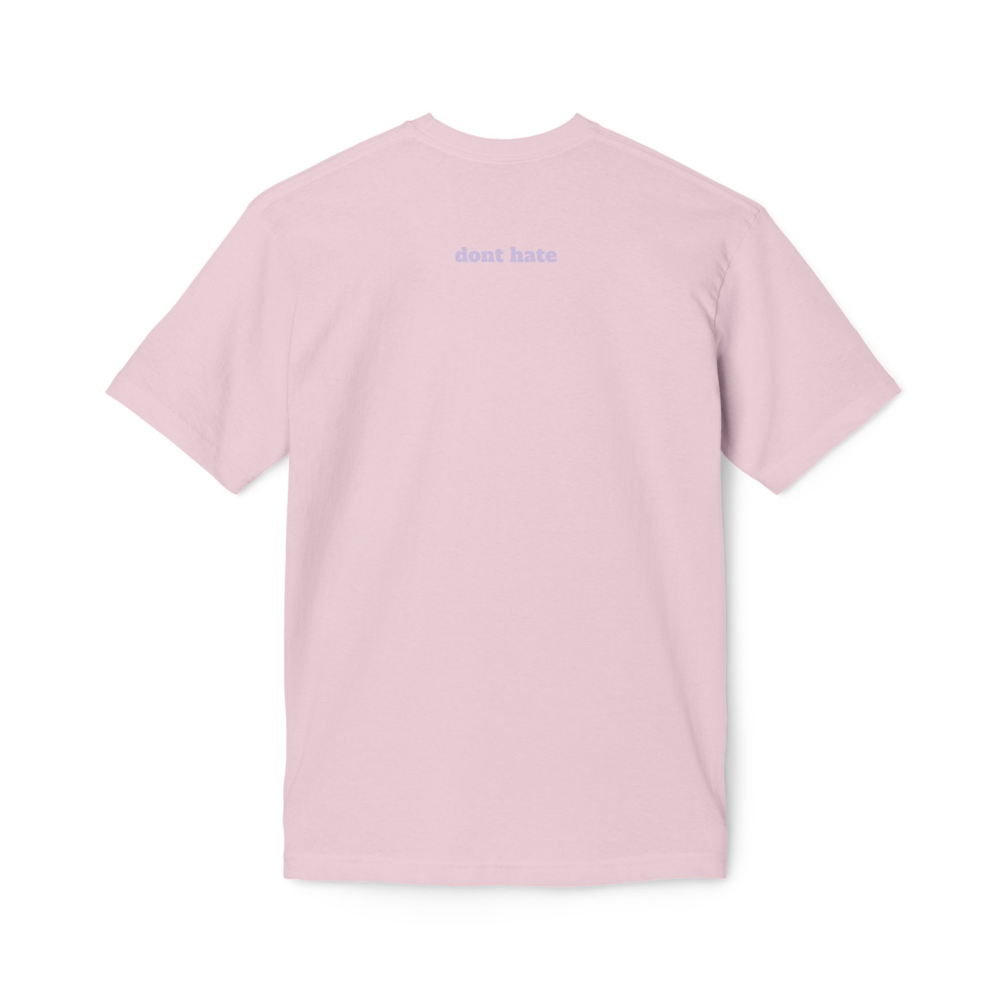 Black unisex graphic tee "Love Object / Don't Hate" — Incisiv political protest shirt