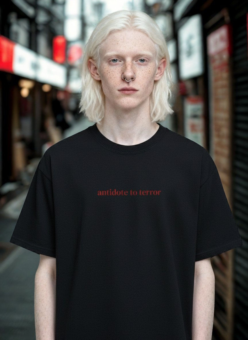 'antidote to terror' unisex t-shirt soft ring-spun cotton