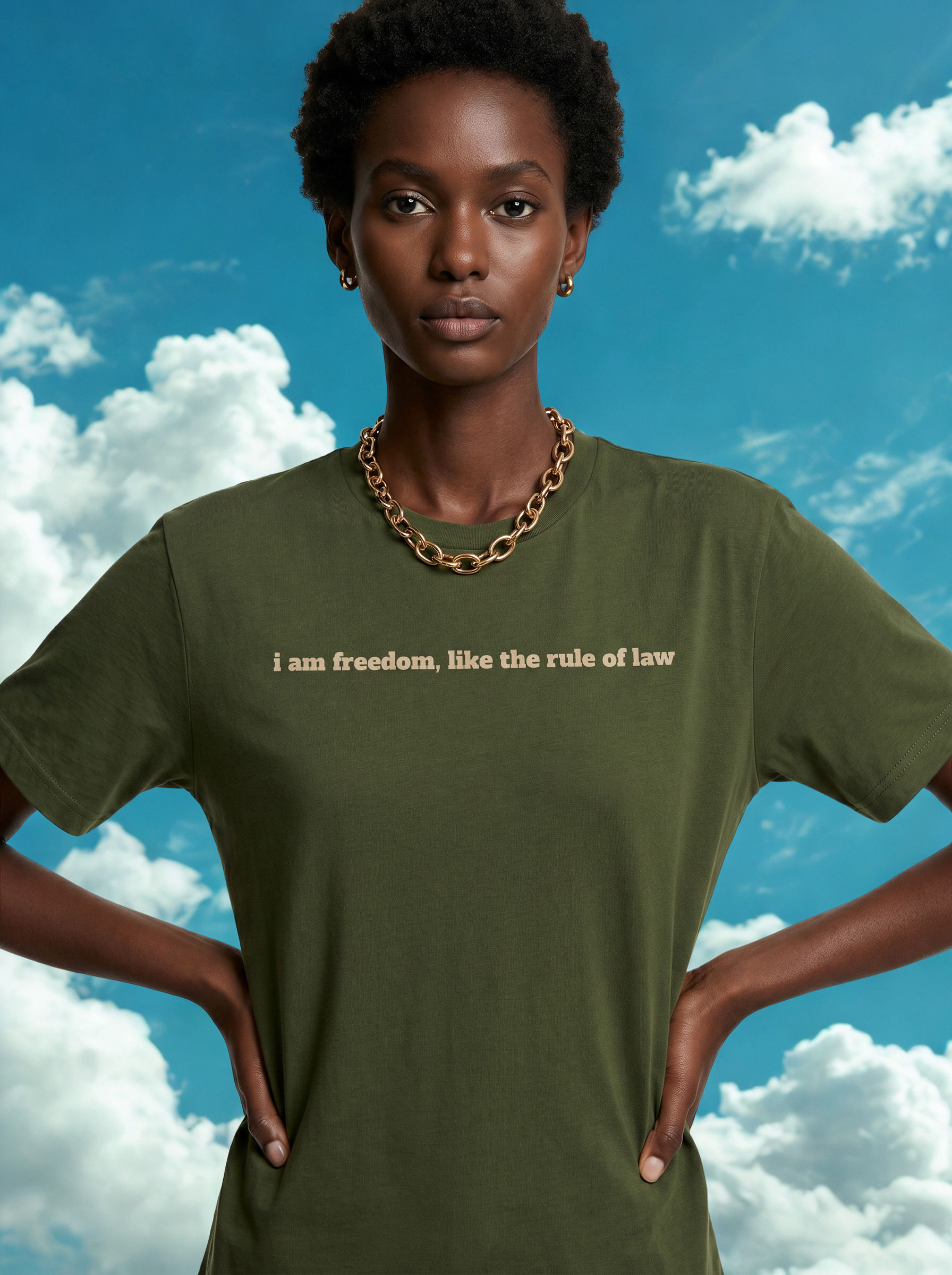'I am freedom, like the rule of law’ / ‘now’ BackUnisex Premium Luxe Tee