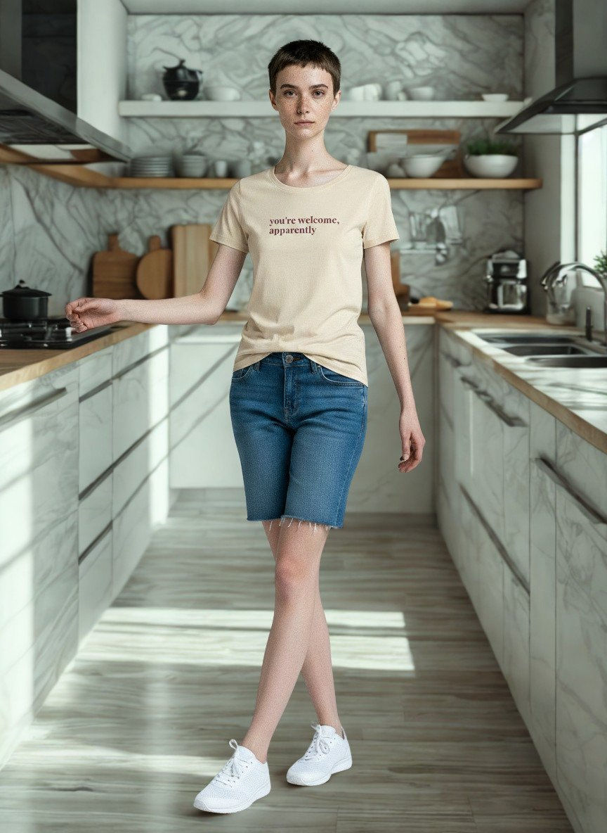 'you're welcome, apparently' women’s soft lux tee