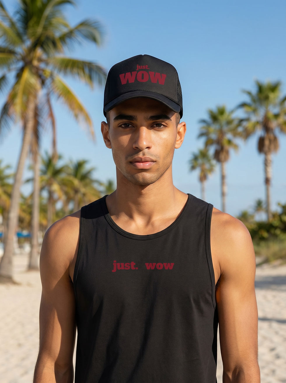 Unisex mesh trucker hat "just. WOW" — Incisiv statement accessory