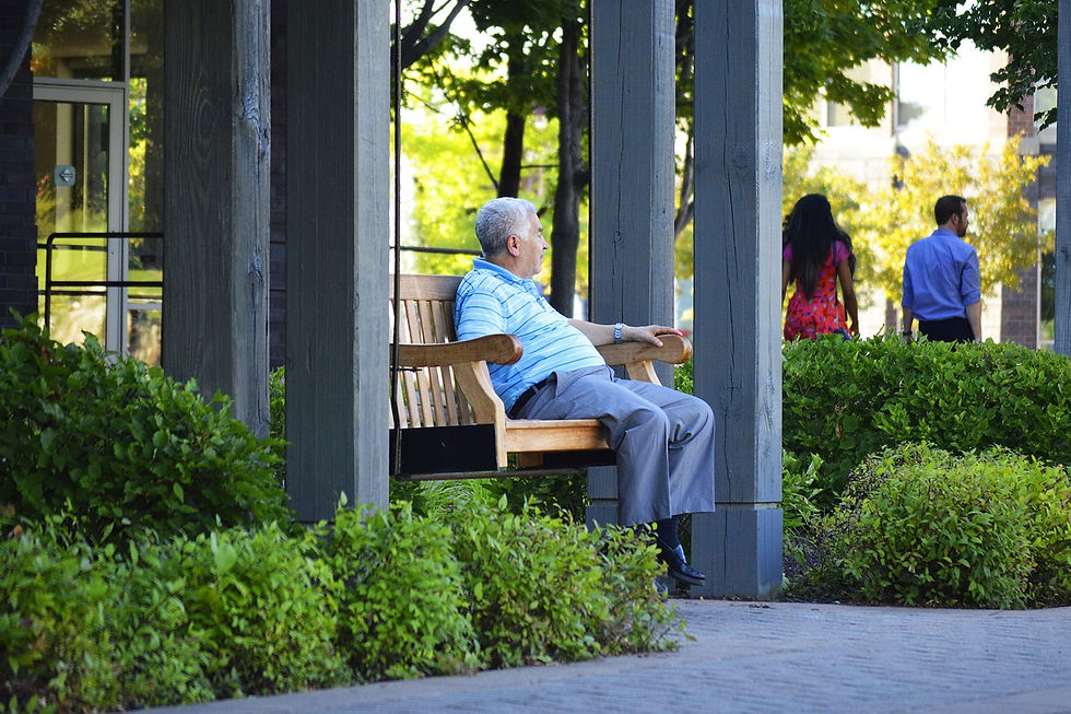 elderly gentleman alone on bench