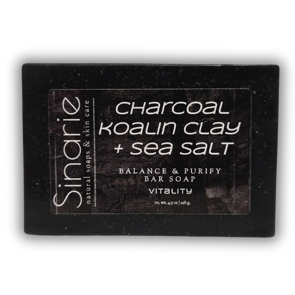 Thumbnail: Charcoal Kaolin Clay + Sea Salt Bar Soap, 4.5 oz. by Sinarie Soaps & Skin Care