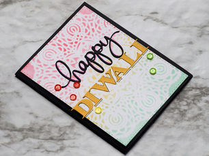 Happy Diwali card with SSS Circular Lace stencil