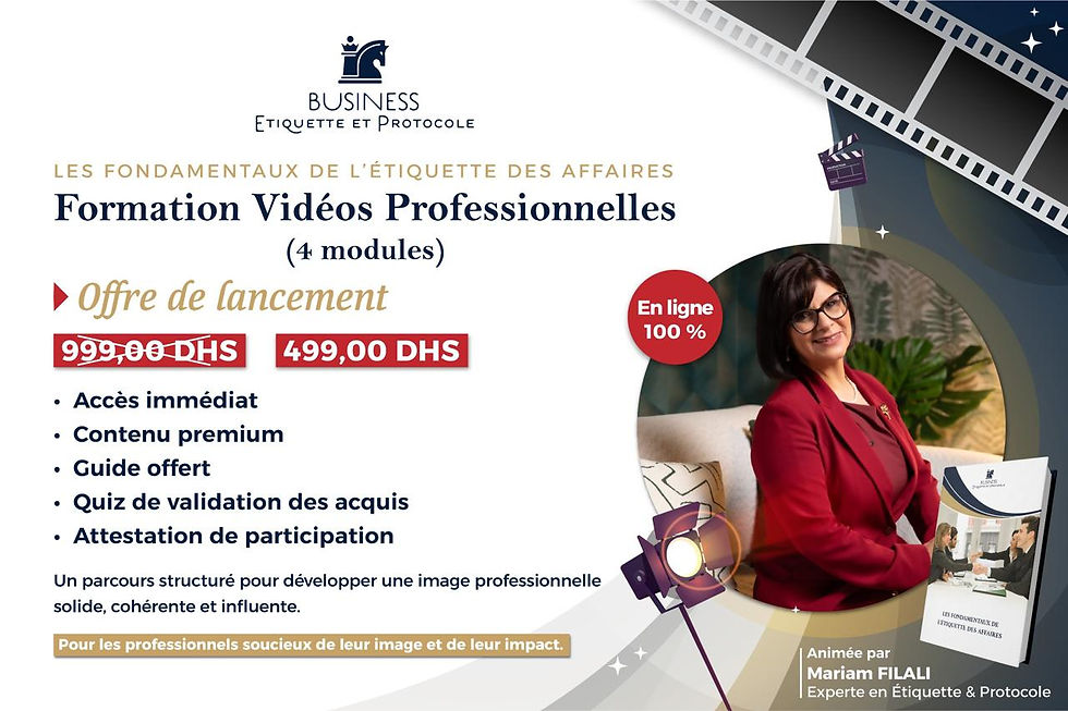 Les Fondamentaux de l’Étiquette des Affaires : une formation pour construire une image professionnelle forte et durable