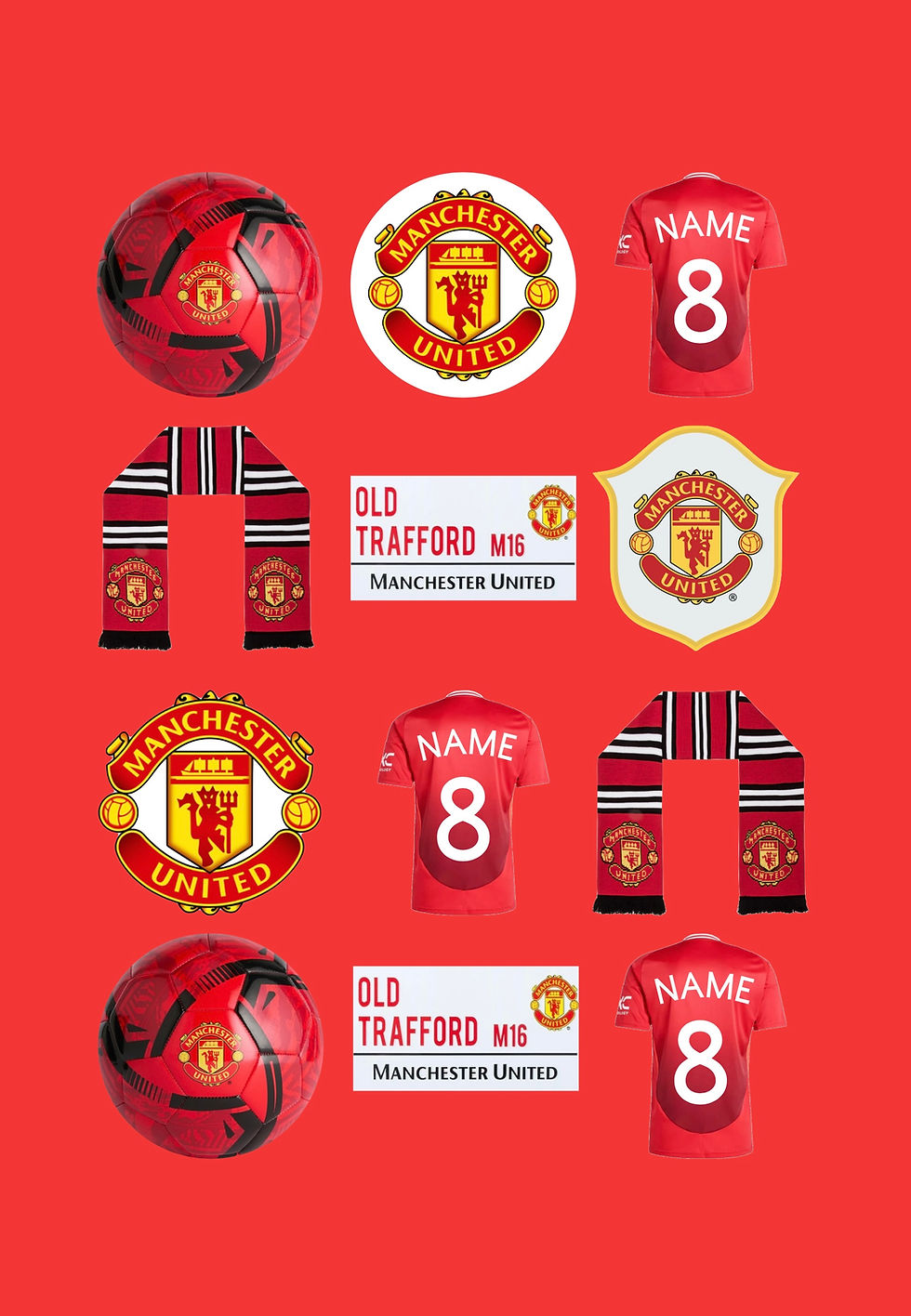 Thumbnail: 12x Manchester United edible cupcake toppers, premium icing sheet pre-cut 