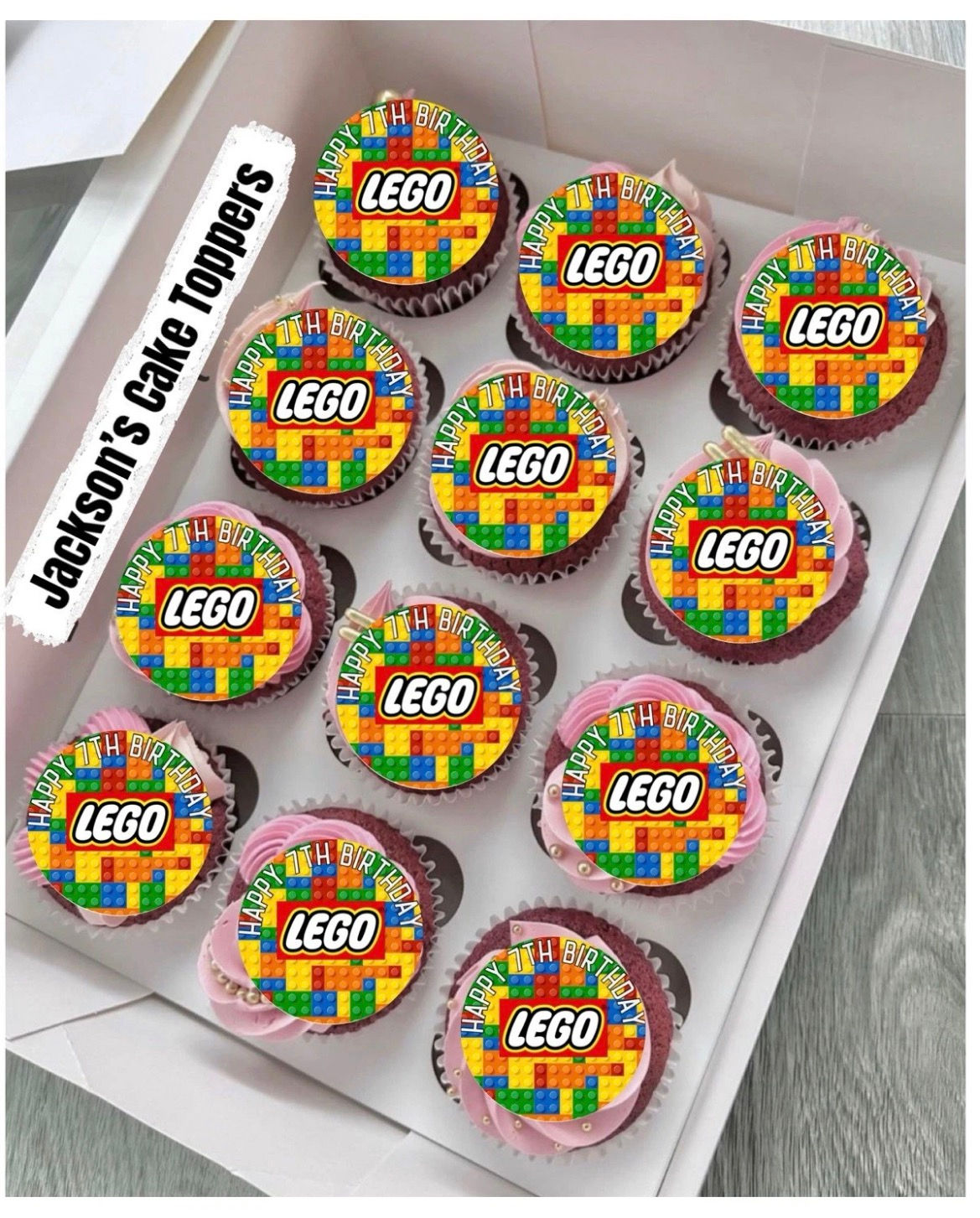 12 x Lego Edible Cupcake Toppers Icing Pre Cut 2” Approx