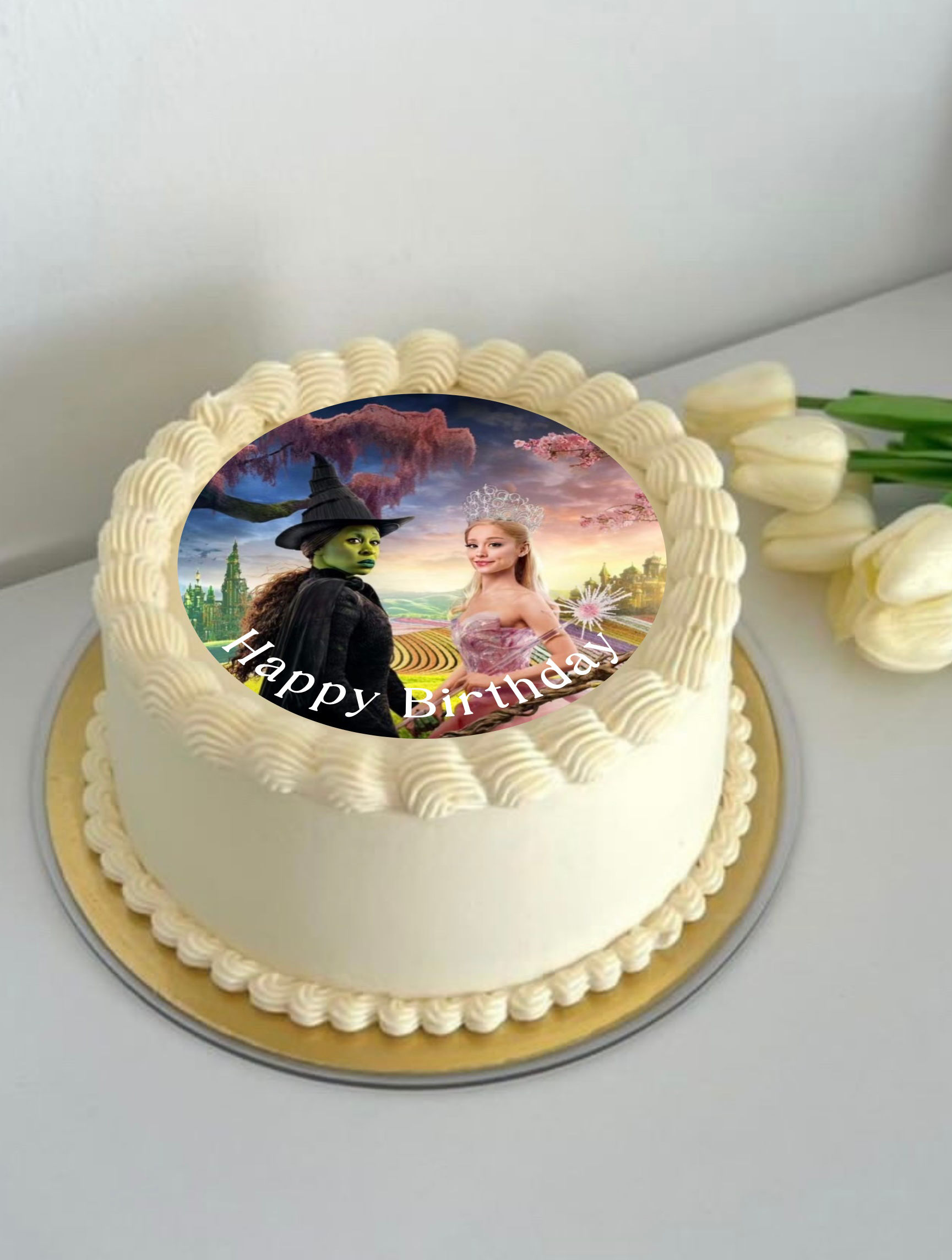 Wicked 4” pre cut edible cake topper, premium icing sheet, personalised