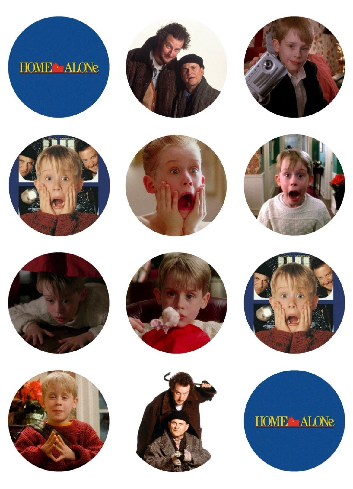 12 X Pre Cut Edible Icing Sheet Cupcake Toppers Home Alone Movie Christmas