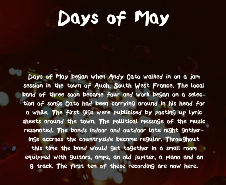 Font Design "Days of May Band"
