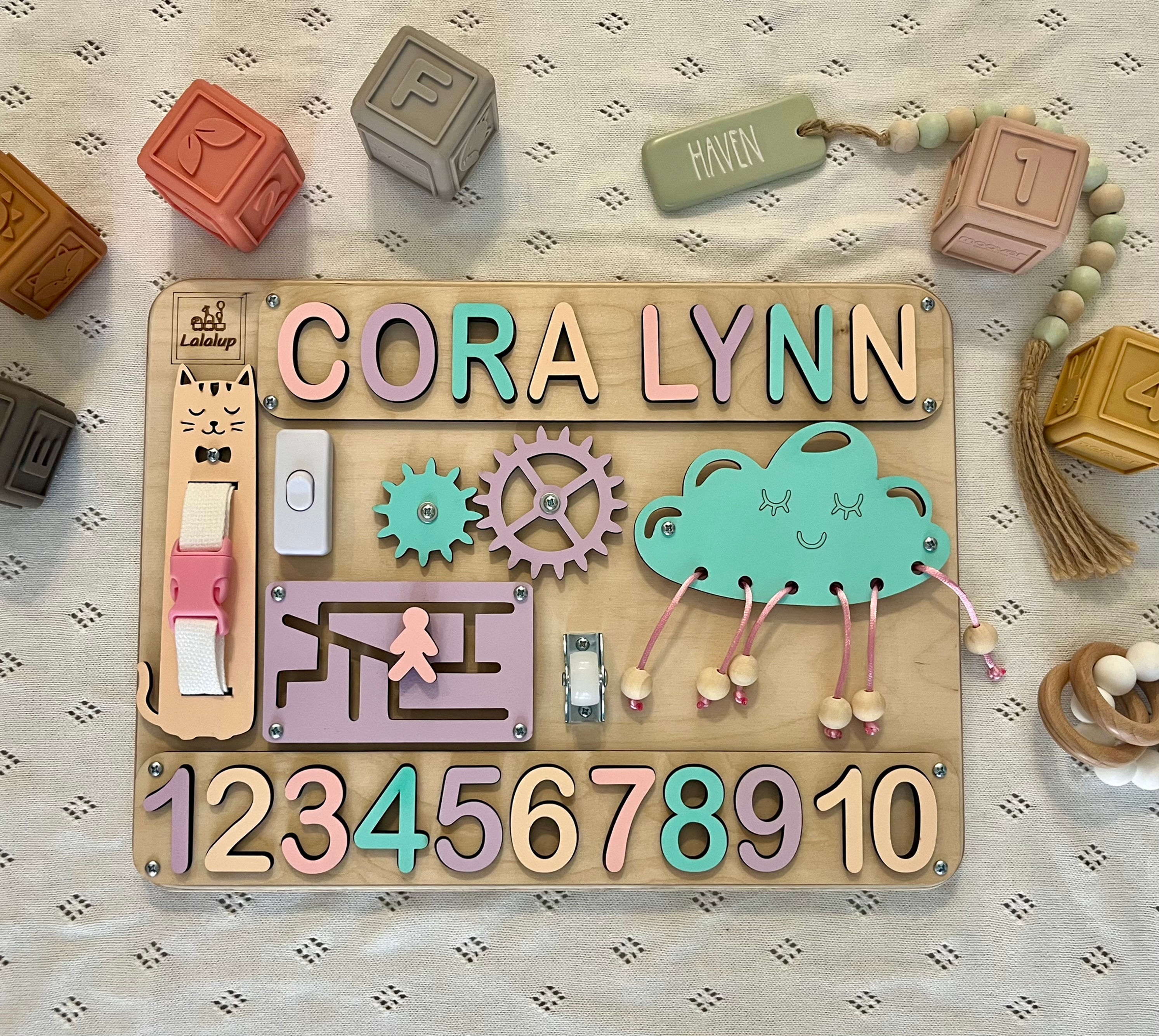 Girl Puzzle Name Busy Board for Toddler, Activity Board, Toddler Gift, Montes