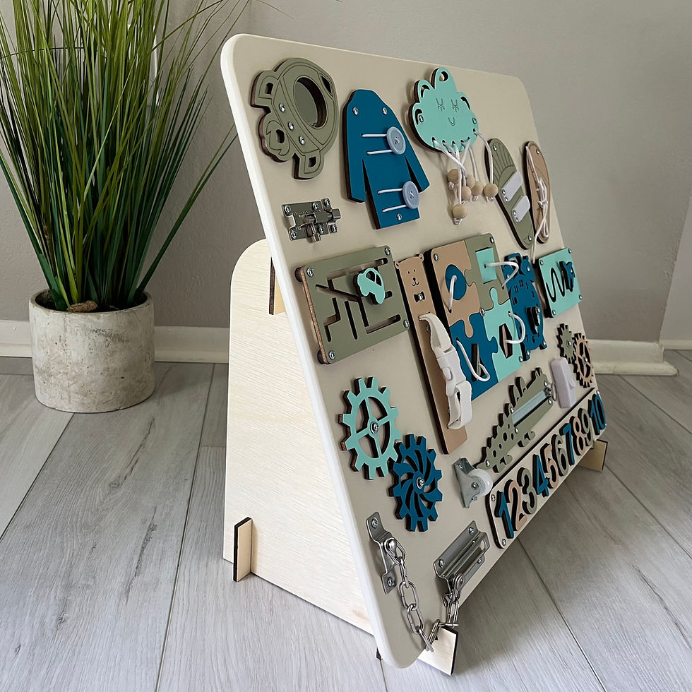Thumbnail: Boy Personalized Busy Board for toddler, Activity Board, 1st Birthday Gift