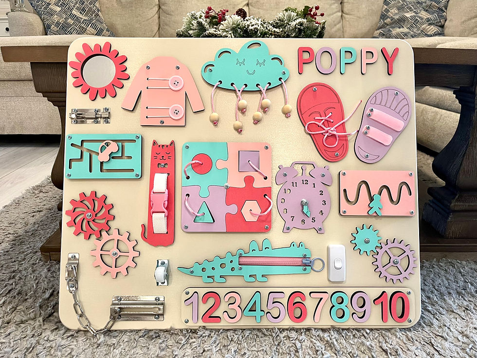 Thumbnail: Personalized Busy Board for Toddler, First Christmas, 1st Birthday Gift