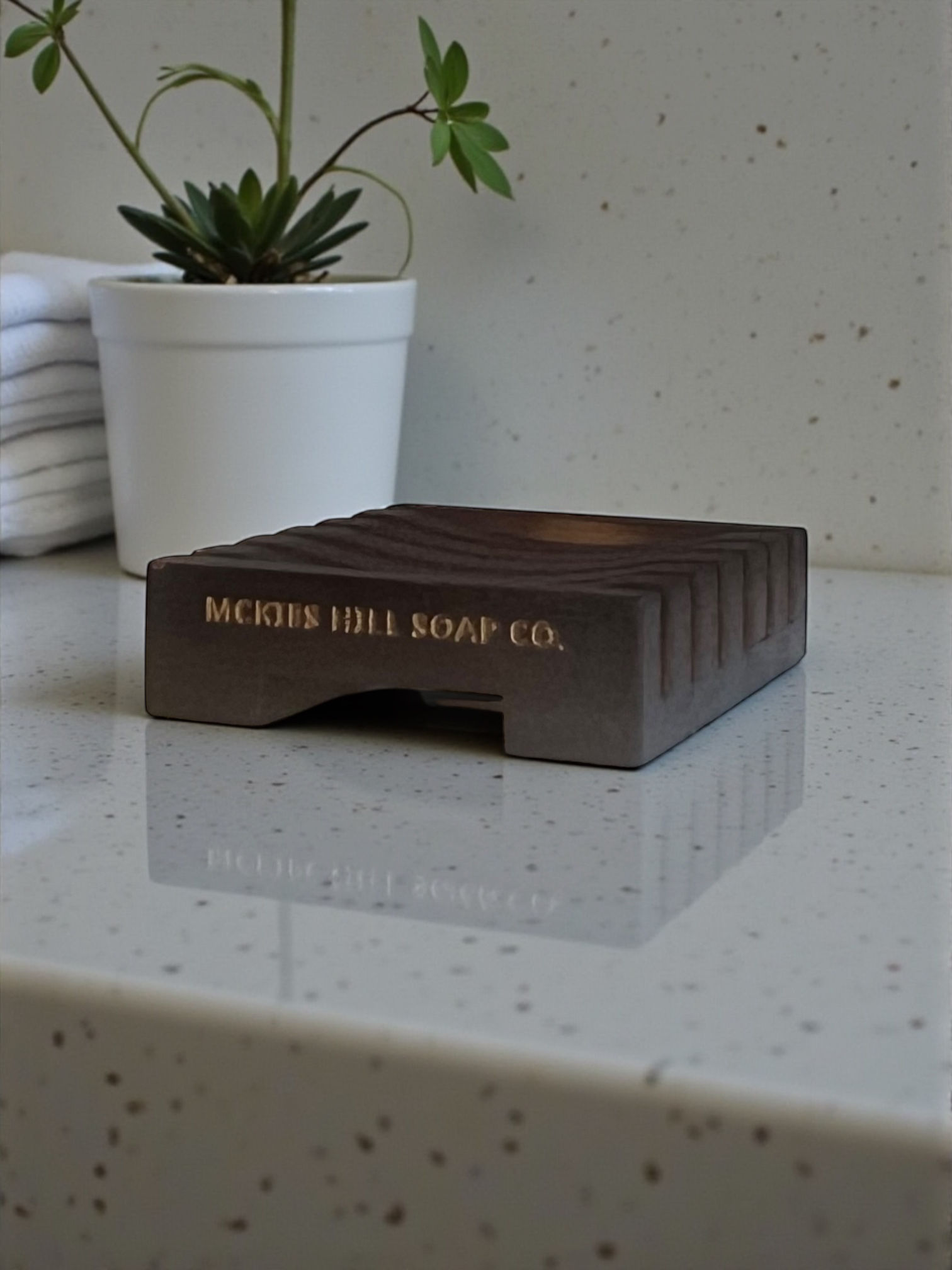 One Piece Bamboo Soap Dish