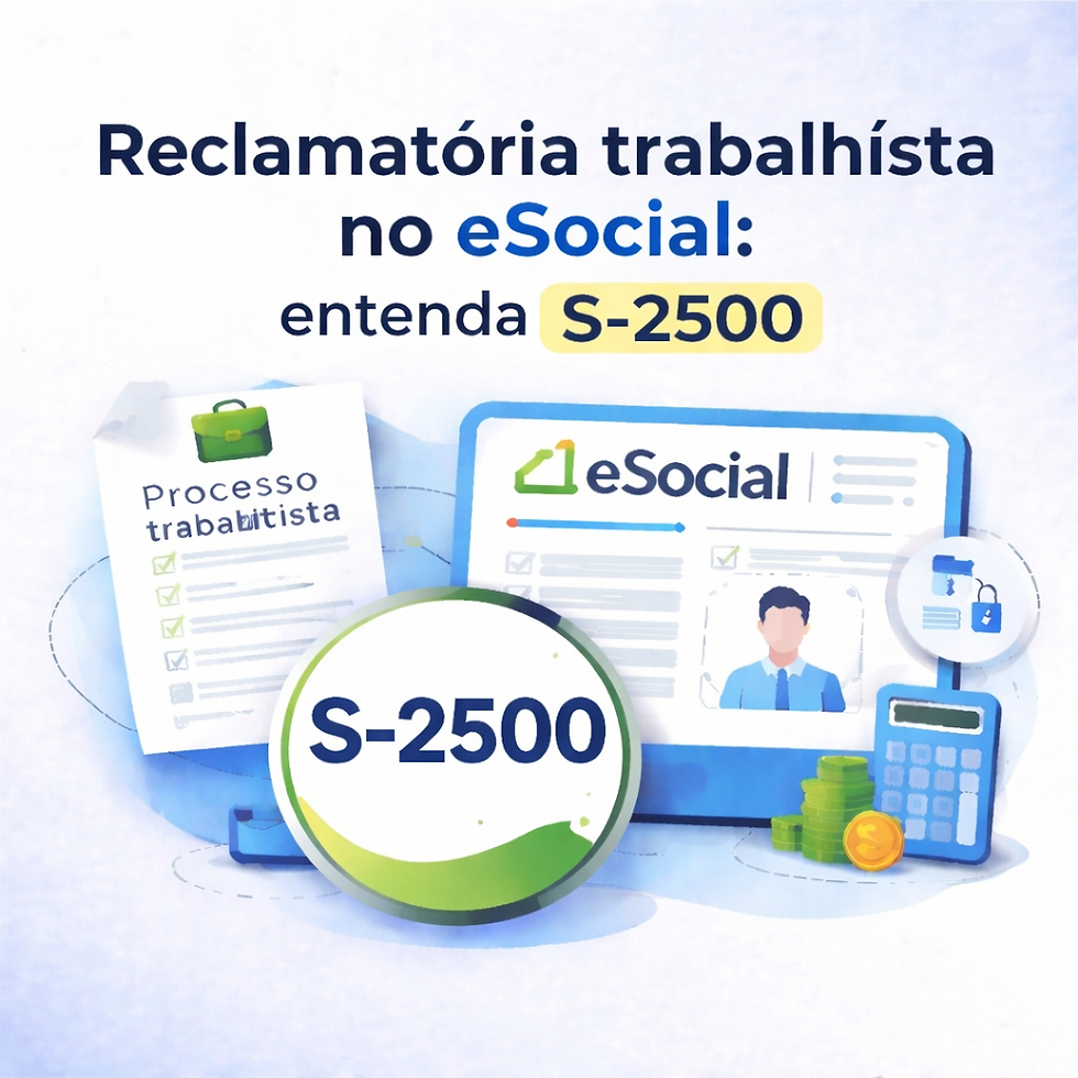 Evento S-2500 do eSocial para informar dados de processos trabalhistas, vínculos e bases de cálculo de FGTS e contribuição previdenciária.