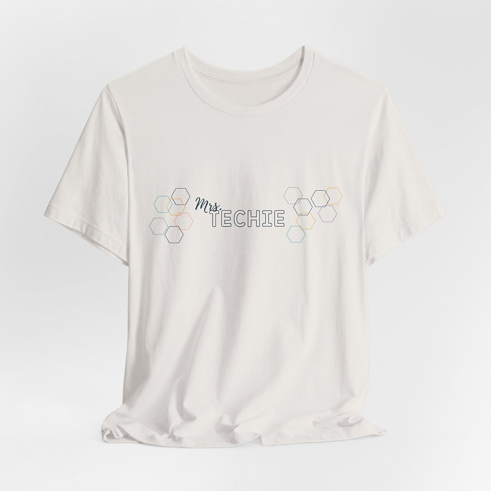 Thumbnail: Mrs. Techie T‑Shirt — Cute Hexagon Tech Graphic Tee for Women