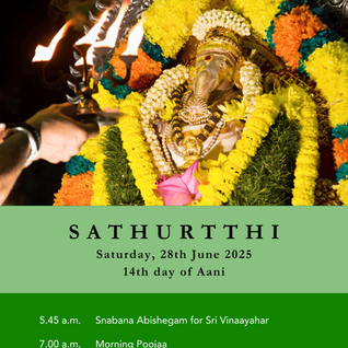 Sathurtthi Fast - 28 JUNE