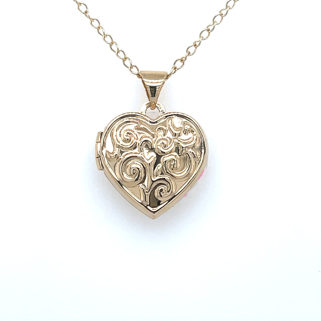 Textured Heart 9ct Yellow Gold Locket