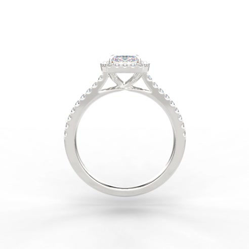 Thumbnail: Emerald cut diamond halo ring