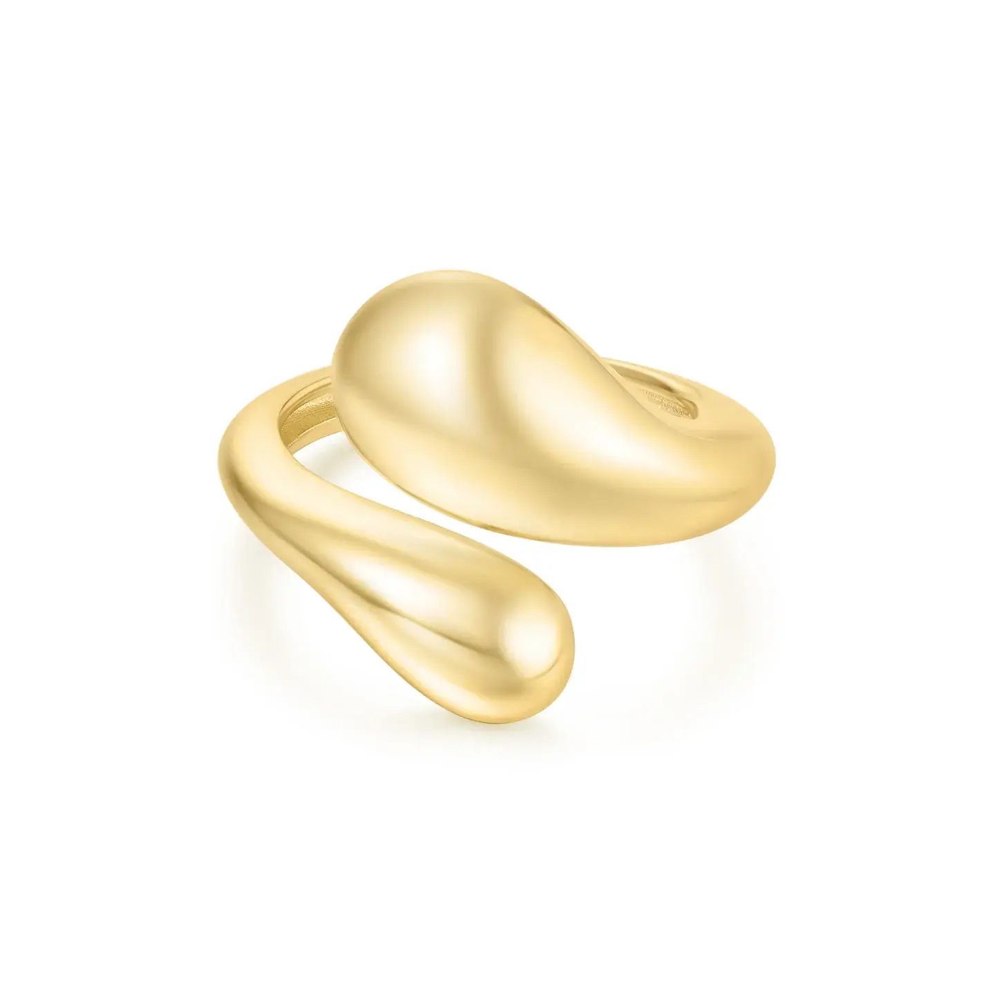 Gold Plated Silver Sculptural Crossover Ring