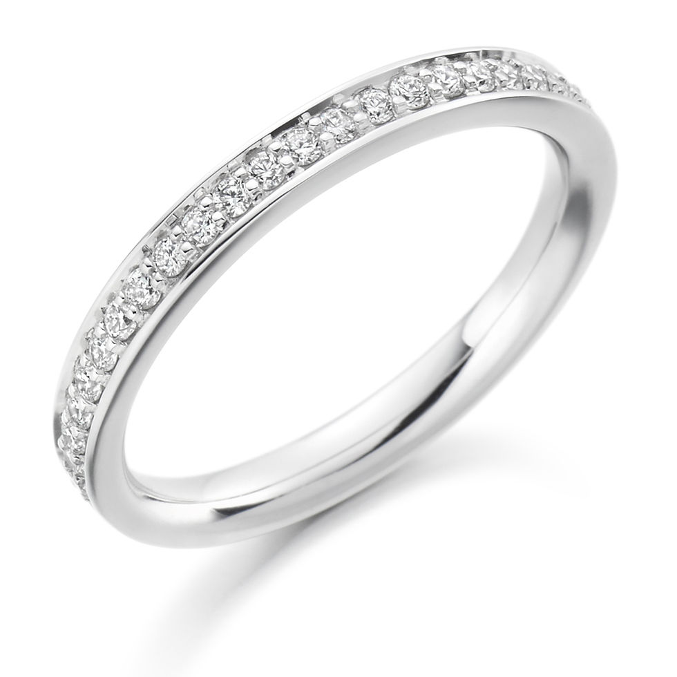 Vintage style Grain set Diamond half Eternity ring
