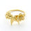 Thumbnail: Swallow & Leaf Gold Plated Silver Ring with Diamond Set Flower