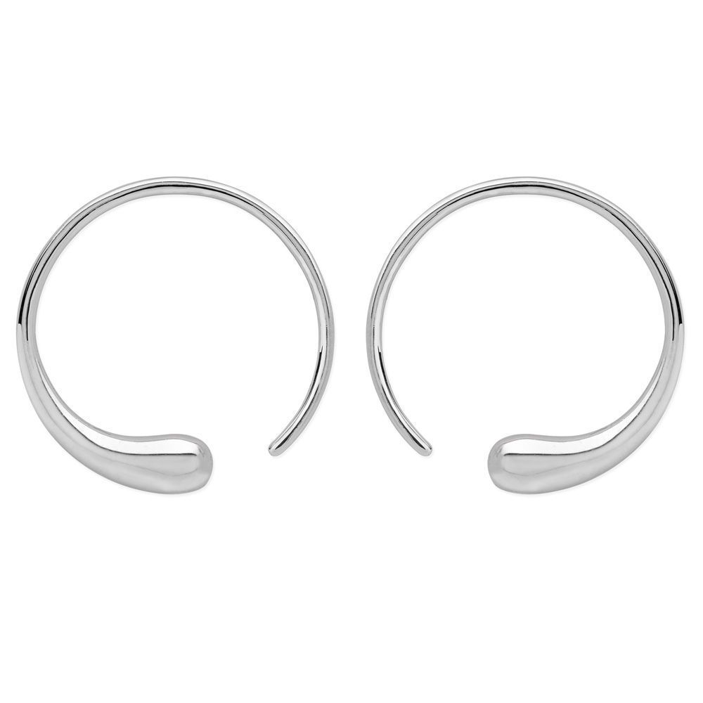 Luna Silver Hoop Earrings