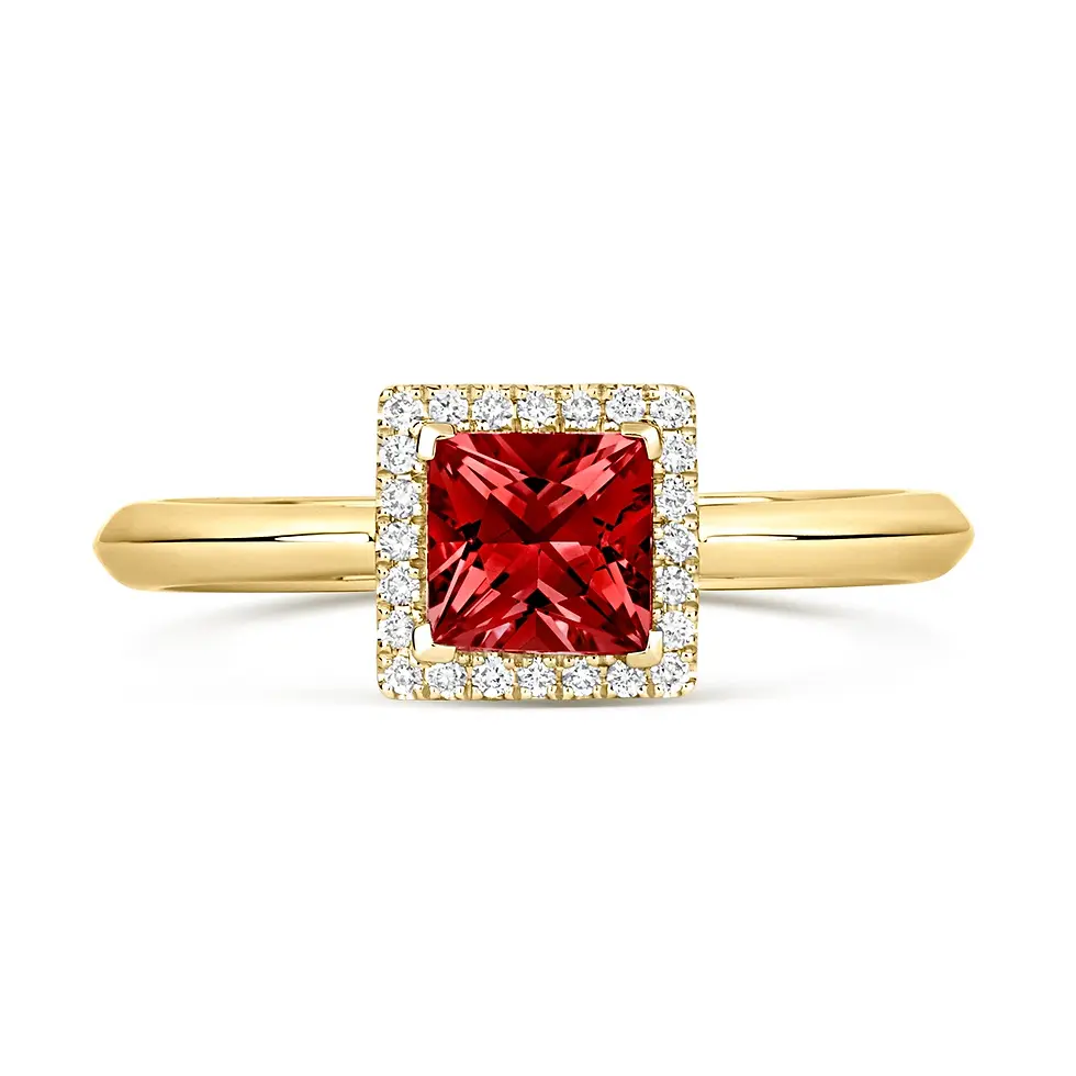 Thumbnail: Classic Garnet 0.72ct and Diamond 18ct Yellow Gold Ring