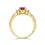 Thumbnail: Garnet 0.95ct and Diamond 0.14ct Three Stone Yellow Gold Ring