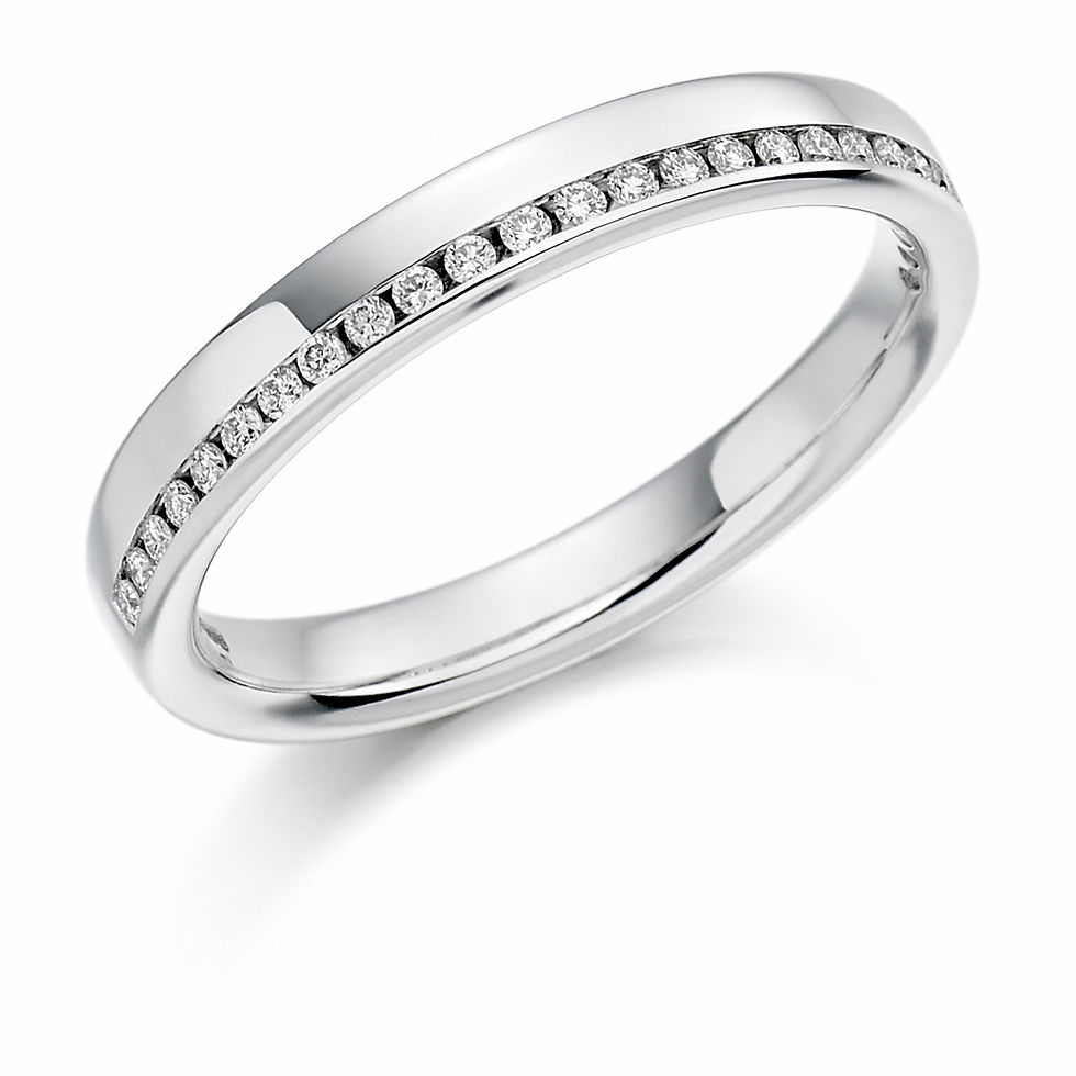 Offset Diamond 0.12ct half Eternity ring